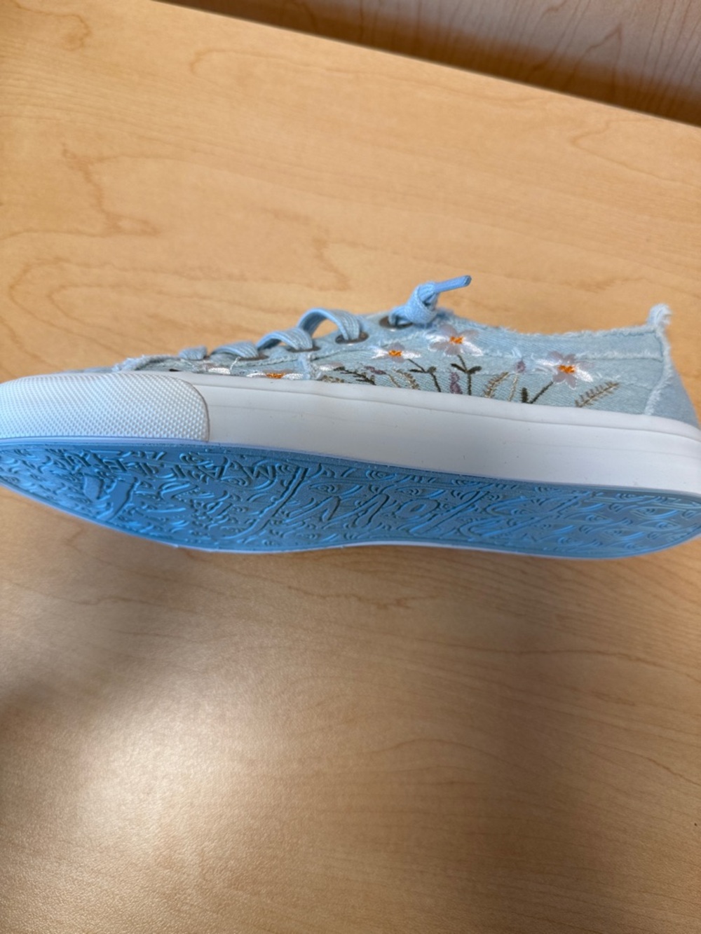 Blowfish Ice Blue Denim Floral-Accent Sneakers - Picture 4 of 6